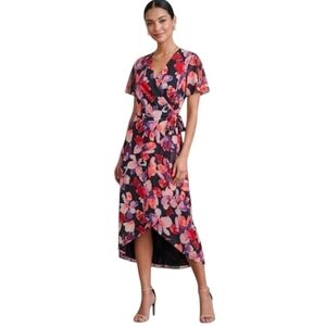 12 Thompson Floral Wrap Dress